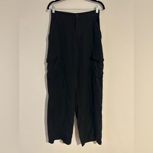 Banana Republic Black Wide Leg Cargo Pants